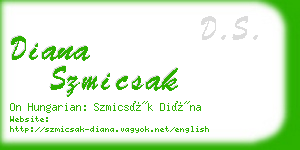 diana szmicsak business card